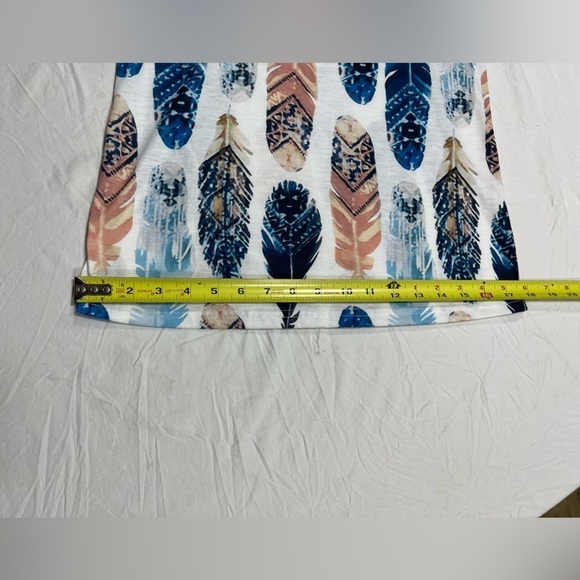 GYK Women’s multi color feather print tank top in size S - Picture 9 of 13